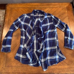 Blue and white plaid flannel
